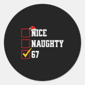 Nice Naughty 67 Christmas Six Seven Xmas Costume M Runder Aufkleber (Vorderseite)