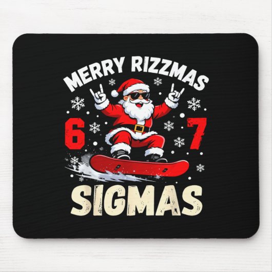 Nice Naughty 67 Funny 6-7 Meme Slang Christmas Mousepad (Vorne)