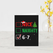 Nice Naughty 67 Funny Christmas Brainrot Six Seven Karte (Gelbe Blume)