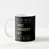 Nice Naughty 67 Funny Ugly Sweater Slang Brainrot Kaffeetasse (Links)