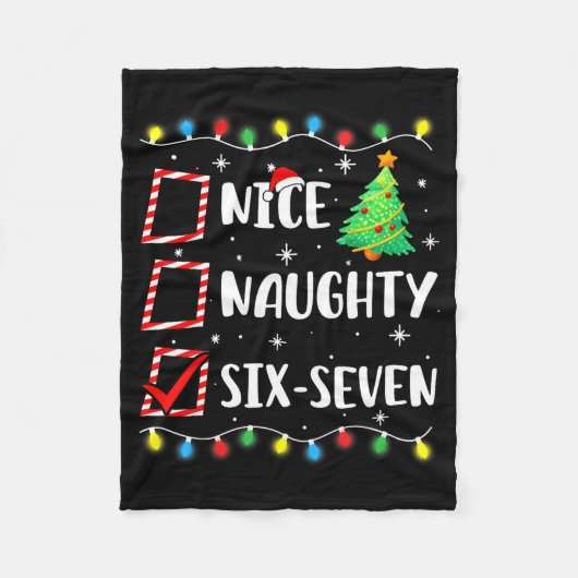 Nice Naughty 67 Six Seven Funny Christmas 6 7 Meme Fleecedecke (Vorderseite)