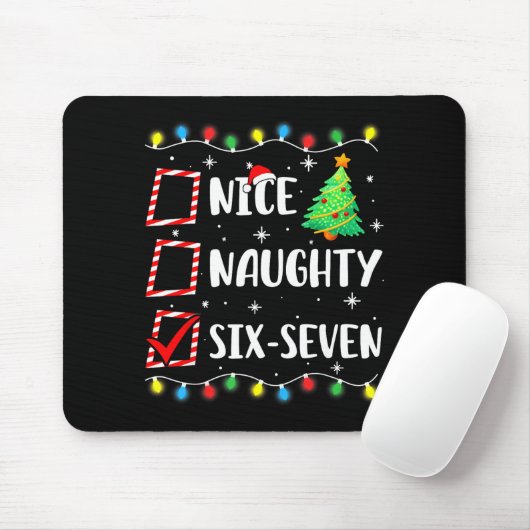 Nice Naughty 67 Six Seven Funny Christmas 6 7 Meme Mousepad (Mit Mouse)