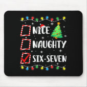 Nice Naughty 67 Six Seven Funny Christmas 6 7 Meme Mousepad (Vorne)