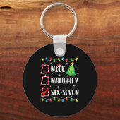 Nice Naughty 67 Six Seven Funny Christmas 6 7 Meme Schlüsselanhänger (Vorderseite)