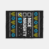 Nice Naughty 67 Six Seven Ugly Hanukkah Sweater Ch Fleecedecke (Vorderseite (Horizontal))