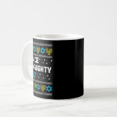Nice Naughty 67 Six Seven Ugly Hanukkah Sweater Ch Kaffeetasse (Vorderseite Links)