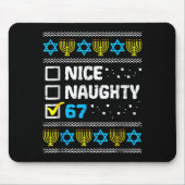 Nice Naughty 67 Six Seven Ugly Hanukkah Sweater Ch Mousepad (Vorne)