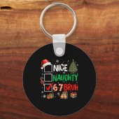 Nice Naughty 6 7 Meme 6 7 Christmas Six Seven Xmas Schlüsselanhänger (Vorderseite)