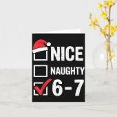 Nice Naughty 6 7 Meme Funny Christmas Six Seven Xm Karte (Gelbe Blume)