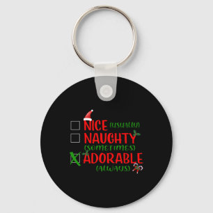 Nice Naughty Adortable Funny Christmas 1 Schlüsselanhänger