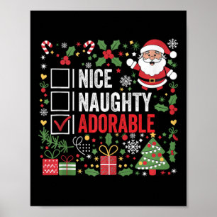 Nice Naughty Adorty Funny Funny Weihnachten Weihna Poster