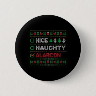 Nice Naughty ALARCON Weihnachtsliste Ugy Button