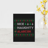 Nice Naughty ALARCON Weihnachtsliste Ugy Karte (Gelbe Blume)