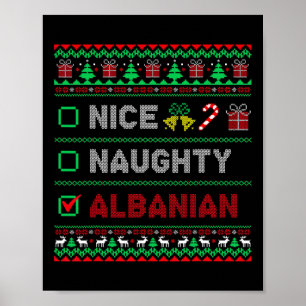 Nice Naughty Albaniens Weihnachtsliste Albanien Poster