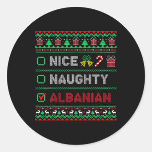 Nice Naughty Albaniens Weihnachtsliste Albanien Runder Aufkleber