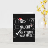 Nice Naughty An Attempt Was Made Christmas List Karte (Gelbe Blume)