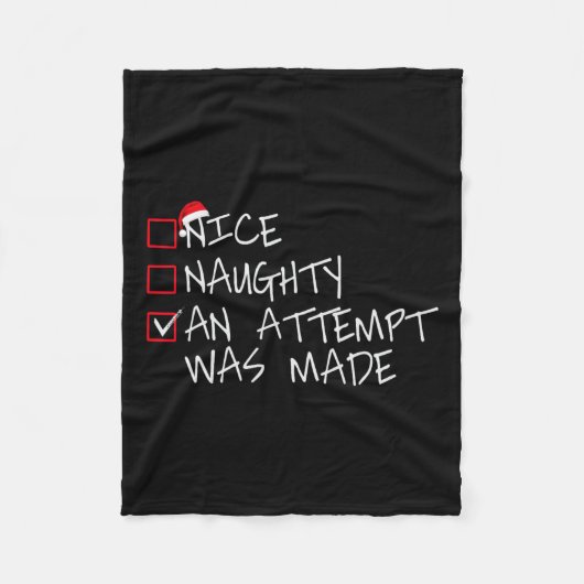 Nice Naughty An Attempt Was Made Christmas List Sa Fleecedecke (Vorderseite)
