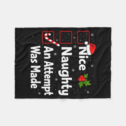 Nice Naughty An Attempt Was Made Christmas List Sa Fleecedecke (Vorderseite (Horizontal))
