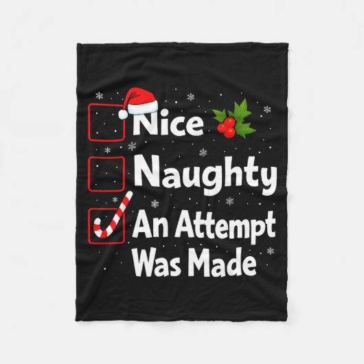 Nice Naughty An Attempt Was Made Christmas List Sa Fleecedecke (Vorderseite)