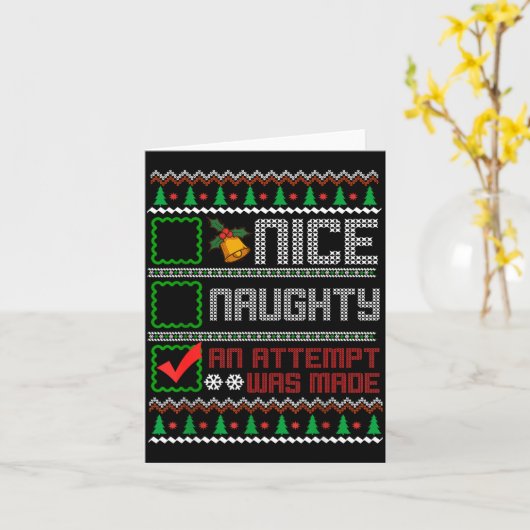 Nice Naughty An Attempt Was Made Christmas List Sa Karte (Gelbe Blume)