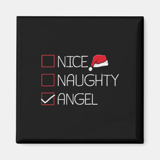 Nice Naughty Angel Christmas Pajama Funny Spaß X- Magnet