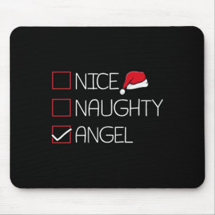 Nice Naughty Angel Christmas Pajama Funny Spaß X- Mousepad