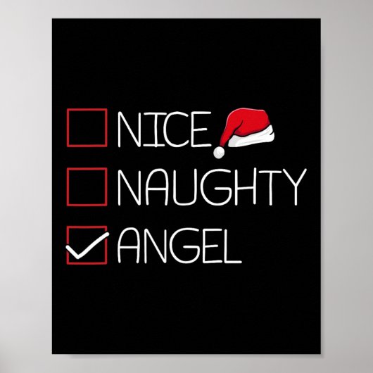 Nice Naughty Angel Christmas Pajama Funny Spaß X- Poster (Vorne)