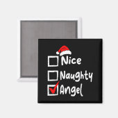 Nice Naughty Angel Funny Christmas List Family Mat Magnet (Vorderseite/Rückseite)