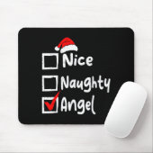 Nice Naughty Angel Funny Christmas List Family Mat Mousepad (Mit Mouse)