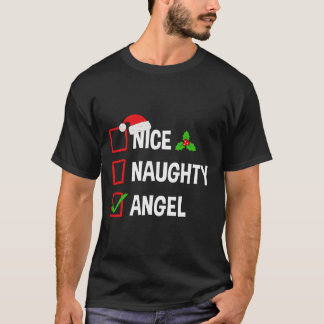 Nice Naughty Angel Funny Weihnachten Weihnachten T-Shirt