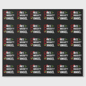 Nice Naughty Angel Weihnachtsfamilie Geschenkpapier (Flach)