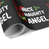 Nice Naughty Angel Weihnachtsfamilie Geschenkpapier (Rolleneckpunkt)