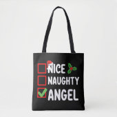Nice Naughty Angel Weihnachtsfamilie Tasche (Vorderseite)