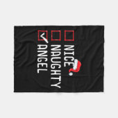 Nice Naughty Angel Weihnachtsliste Fleecedecke (Vorderseite (Horizontal))