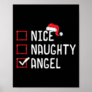 Nice Naughty Angel Weihnachtsliste Poster