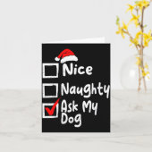 Nice Naughty Ask Dog Funny Christmas List Family M Karte (Gelbe Blume)