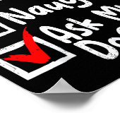 Nice Naughty Ask Dog Funny Christmas List Family M Poster (Ecke)