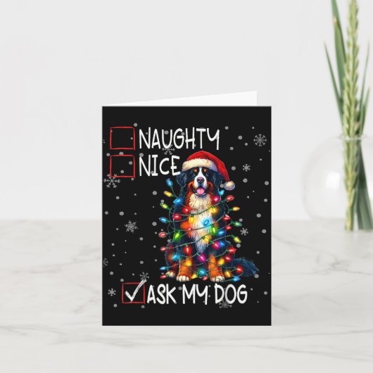 Nice Naughty Ask My Dog Christmas List Xmas  Karte (Vorderseite)