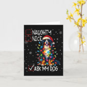 Nice Naughty Ask My Dog Christmas List Xmas  Karte (Gelbe Blume)