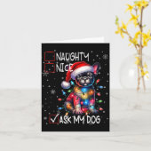 Nice Naughty Ask My Dog Christmas List Xmas Karte (Gelbe Blume)