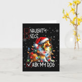 Nice Naughty Ask My Dog Christmas List Xmas  Karte (Gelbe Blume)