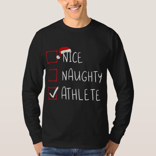 Nice Naughty Athlete List Weihnachten Weihnachten  T-Shirt (Vorderseite)