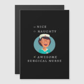 Nice Naughty Awesome Surgical Nurse  Magnetkarte (Vorne/Hinten)