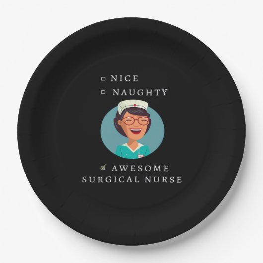Nice Naughty Awesome Surgical Nurse  Pappteller (Vorderseite)