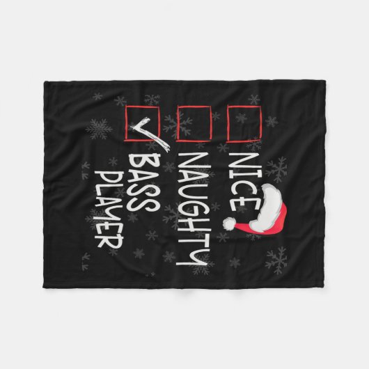 Nice Naughty B Guitar Player List Weihnachten Weih Fleecedecke (Vorderseite (Horizontal))