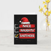 Nice Naughty Barkeeper Weihnachtsliste Weihnachtsm Karte (Gelbe Blume)