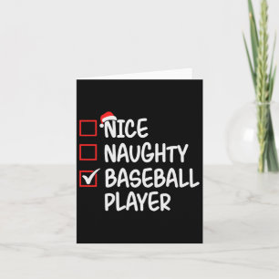 Nice Naughty Baseball Player Weihnachtsliste Santa Karte