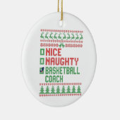 Nice Naughty Basketball Coach Funny Christmas Gesc Keramik Ornament (Rechts)