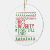 Nice Naughty Basketball Coach Funny Christmas Gesc Keramik Ornament (Links)