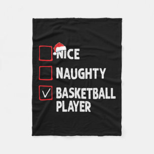 Nice Naughty Basketball Player Boys Weihnachtsmänn Fleecedecke